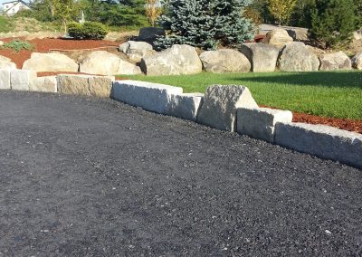 Random Granite edging, Plantmix driveway